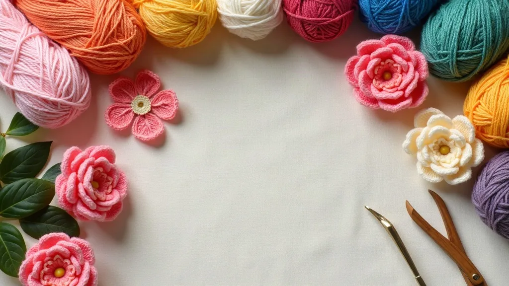 Best Cotton Yarn for Crochet Flowers: Top 5 Brands Tested for Crisp Petals - Stitchin' Crochet Best cotton yarn for crochet flowers skeins and crisp petals flat lay